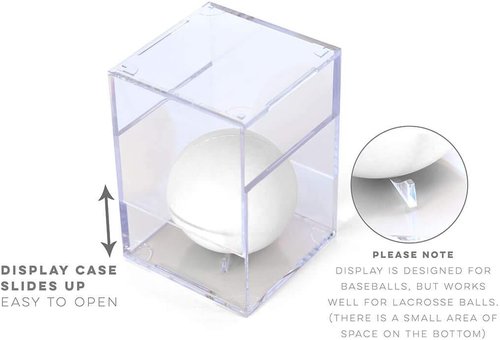 ChalkTalkSPORTS Square Acrylic Display Case | Guys Lacrosse Ball Holder | Single