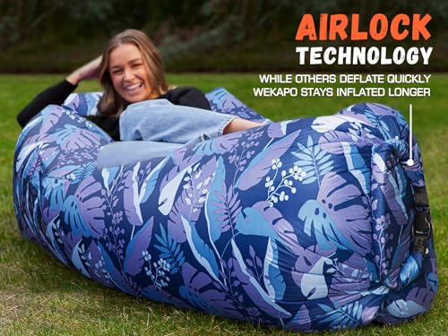WEKAPO Inflatable Couch Air Lounger Chair - Palma Variation, Portable Beach & Camping Sofa