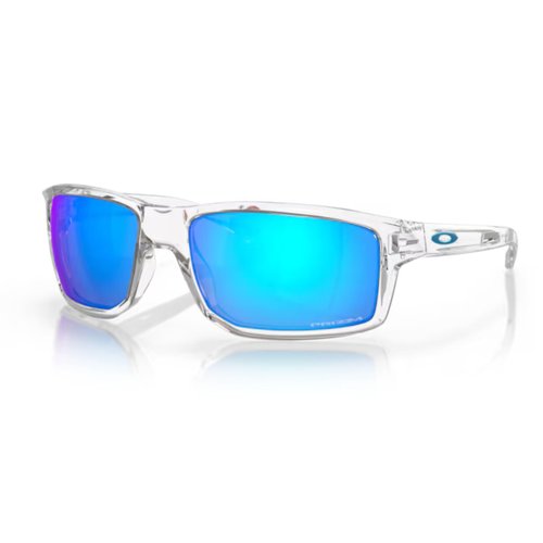 OAKLEY Gibston OO9449 944904 60MM Polished Clear/Prizm Sapphire Rectangular Sunglasses for Men+ Bundle Accessory Leash Kit, Microfiber Pouch