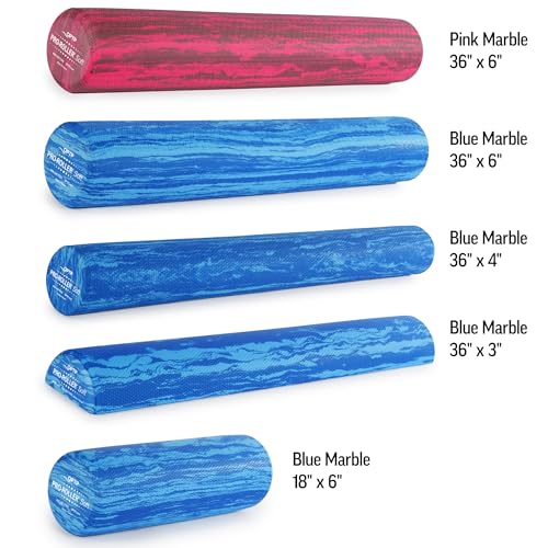 OPTP PRO-Roller Soft Density Foam Roller ? Low Density Soft Foam Roller for Physical Therapy, Pilates, Yoga Foam Roll Exercises, and Muscle Recovery- Blue 36" x 6"