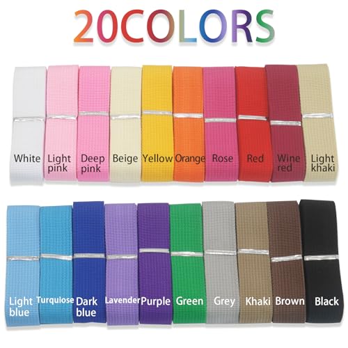 ZHFMILY 1 inch Light-Weight Webbing Straps with Quick Side Release Plastic Buckles for Indoor&Outdoor Gear, Pet Collars, DIY Projects, Crafts, Repairing (Mixed 40 Yards 195)