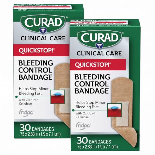 Fabric Bandages - Bleeding Control, 30 Count, 0.75x2.83 Inch, Pack of 2 - Variations of Fabric Bandages / 30 Count