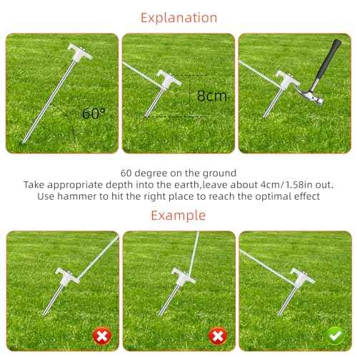 Tent Stakes Heavy Duty Camping Stakes 7 inches (About 18 cm) 10 Pieces, Rust-Proof Metal Tent Nails Ground Stakes Camping Essentials, Tent Camping Accessories (White)