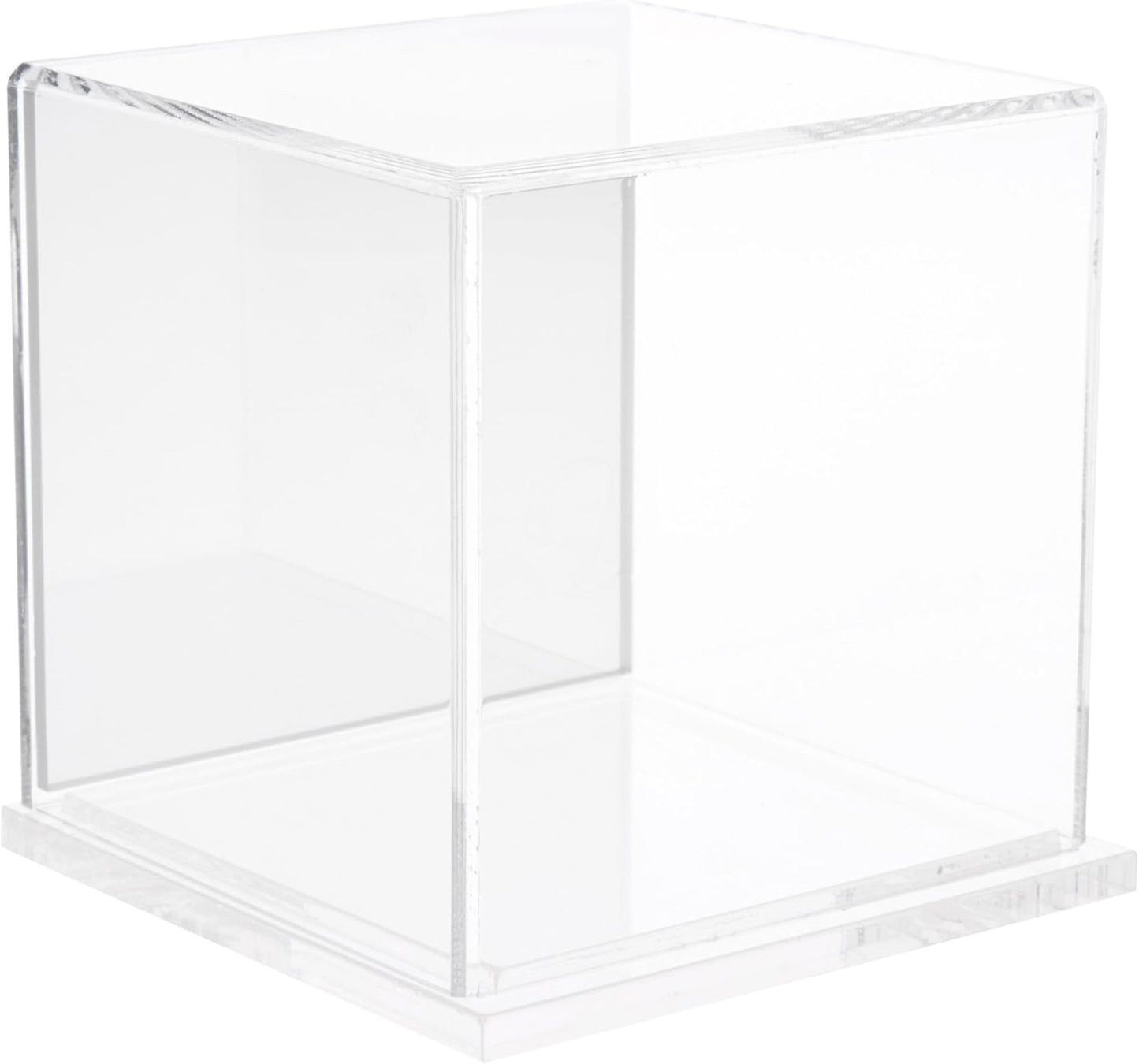 Plymor Clear Acrylic Display Case with Black Base, 4" x 4" x 4"