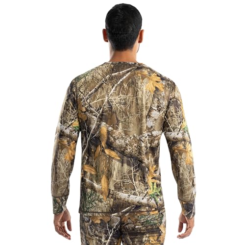 Realtree Mens Polyester Performance Baselayer Long Sleeve Thermal Underwear Top