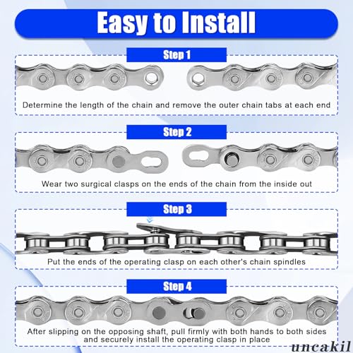 9/18/27 Speed Bicycle Chain - 116 Links, Rust-Resistant Mountain & Road Bike Chain