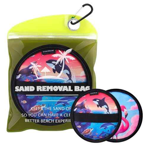 Sand Remover Bag for Beach, Sand Eraser Brush Wipe Mitt for Family Kids Women,Talc-Free & Reusable Beach Essentials Natural Ingredients, Vacation Must Haves Accessories for Summer Trip