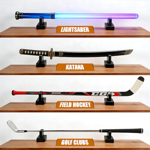 TOBWOLF Baseball Bat Display Stand - Black Desktop Horizontal Holder - Variation of This Listing