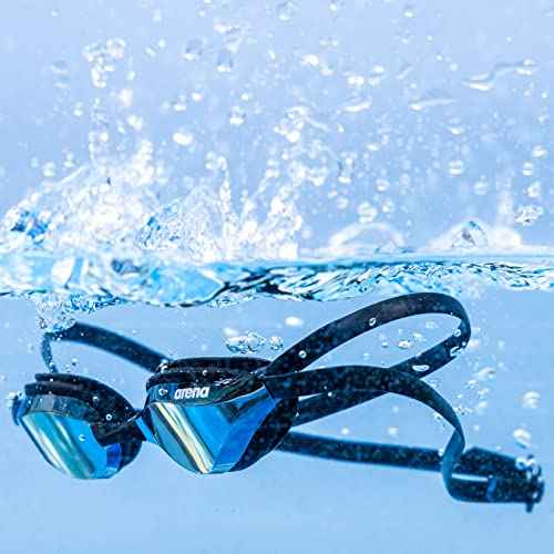 ARENA Unisex Python Racing Swim Goggles for Men and Women Anti-Fog No Leak Max Comfort Dual Strap, Mirror/Non-Mirror Lens