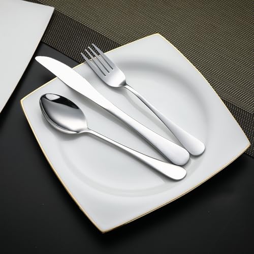 DEVICO Travel Silverware Set with Case - 5 Pcs Portable Stainless Steel Utensils