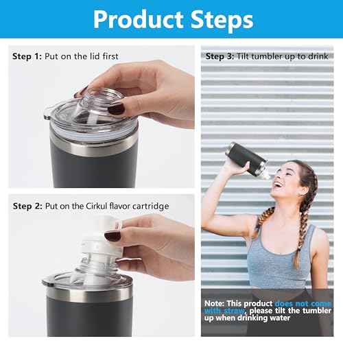 1 Pack Tumbler Adapter - for YETI Rambler 16/20 oz Tumblers & Cirkul Flavors Cartridges, BPA - Free, Leak - Proof (Tumbler & Cirkul not included)