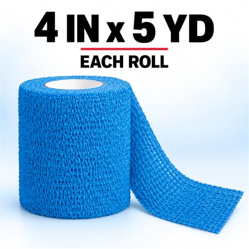 Self-Adherent Bandage Tape for Pets and First Aid - 4 Inch x 5 Yards, 3 Pack