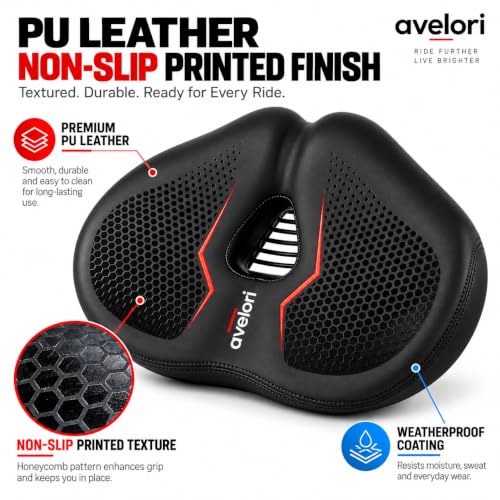 Bike Comfort Kit with Wide Memory Foam No-Nose Saddle & Ergonomic Handlebar Grips