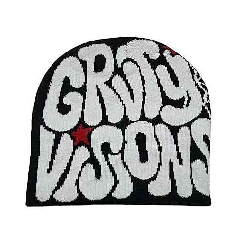 Y2K Beanies Letter Printing Knitted Hat Fashion Hip Hop Trend Beanie Winter Warm Woolen Hat for Women Man Pullover Hat