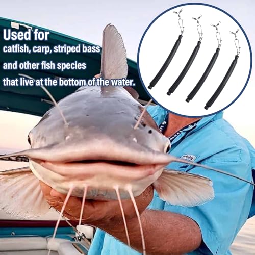 2oz Catfish Dragging Sinkers Set - Drifting Trolling Bottom Weights with Rattles - 4 Pcs