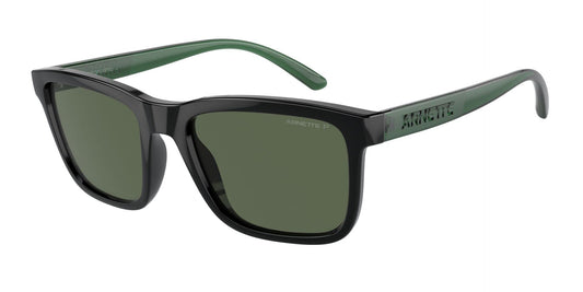 Arnette AN4321 Lebowl Square Sunglasses, Black/Polarized Dark Green, 54 mm