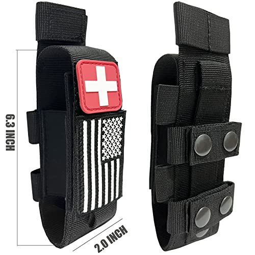 2 Pack Tourniquet Pouch with Laser Cut Molle System for Duty Belt - Black