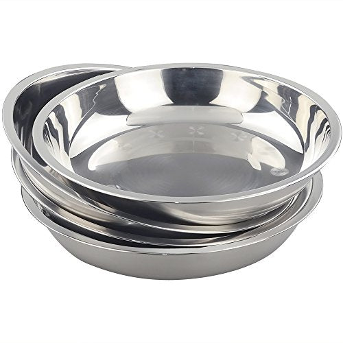 Stainless Steel Dinner Plates Set of 4 - Durable Eco-Friendly Flatware