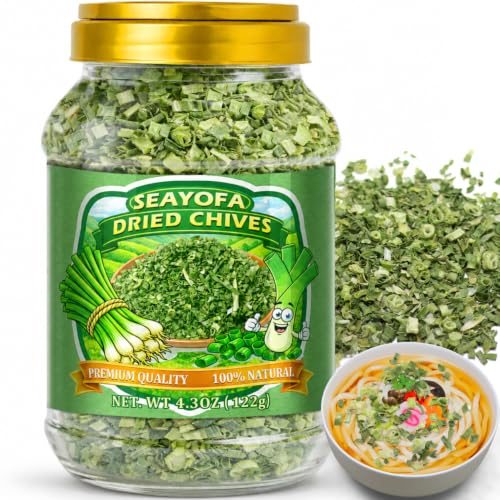 Dried Chive Flakes - Natural Seasoning for Soups & Cooking, 4.3 oz