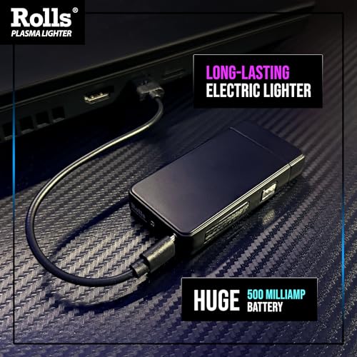 Electric Lighter Rechargeable Matte Black - Windproof USB Flame for Men Gift