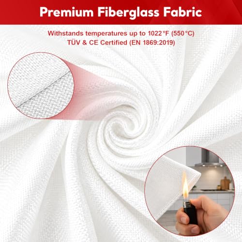 Emergency Fire Blanket 40x40 Inches - White, 8 Pack - Fire Safety Equipment