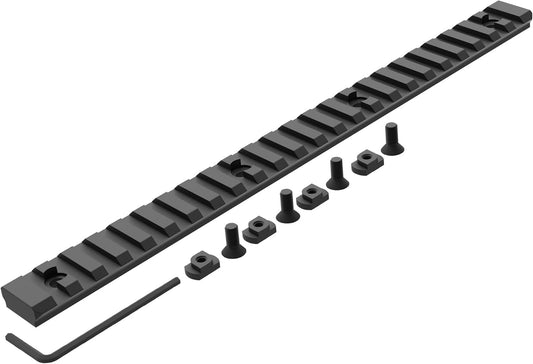 24 Slot Aluminum 10 Inch Long Mlok Picatinny Rail Mount, T-Nuts & Screws & Hex Wrench Included (MK24)