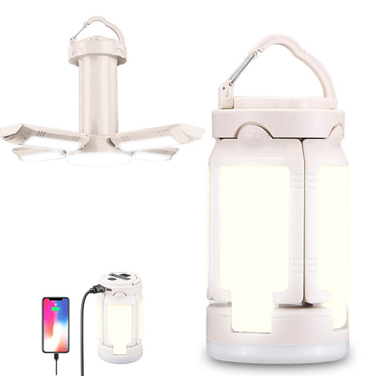 Foldable Camping Lantern, Rechargeable Camping Lights, 4000LM, 6 Light Modes, Waterproof Tent Lights for Power Outages, Emergency, Hurricane, Hiking, 2-Pack