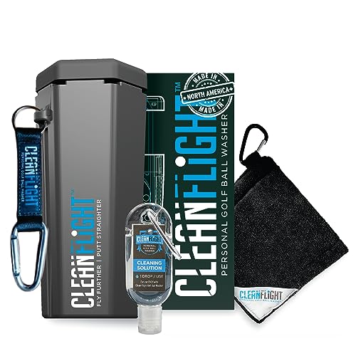 Golf Ball Washer Portable Cleaner with Towel - Black - Golf Accessories Gift