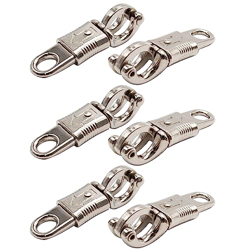 5-Pack Nickel Plated Quick Release Panic Snap with Fixed-Eye, Panic Snap Quick Release Paracord, Get Back Whips Industrial Grade for Get Back Whips