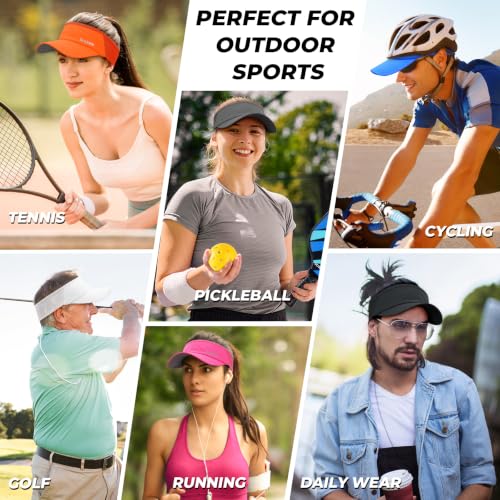 Lightweight Sports Sun Visor Hat for Men and Women - One Size, Black
