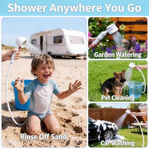 Rechargeable Portable Camping Shower Pump - Outdoor Handheld Water Sprayer