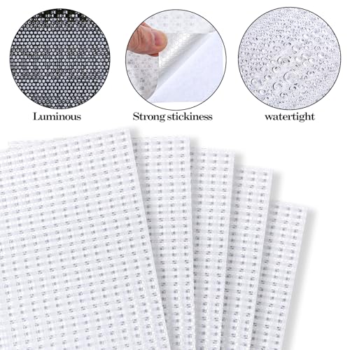 7 Sheets Reflective Stickers,12 x 8 inch Dot Reflective Stickers, Night Warning Reflection Tape, Waterproof Reflections Paper for Bikes, Cars, Mailbox