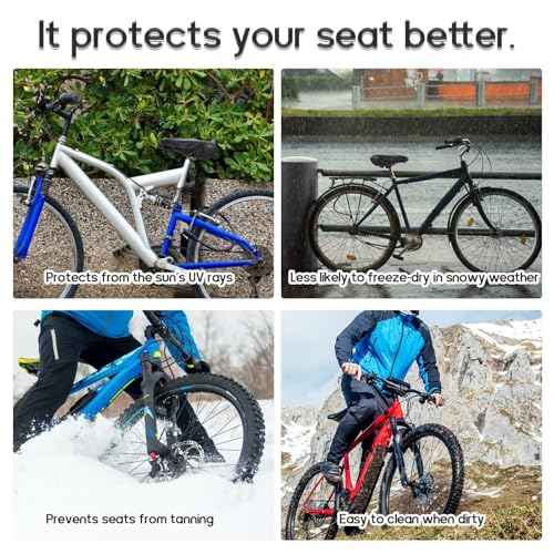 2 Pcs Waterproof Bicycle Seat Cover Bike Cushion Covers Duty Oxford Cloth Rain Cover Dustproof Sun & Wind Protection Bike Seat Covers for E-Bikes City Mountain Bicycle