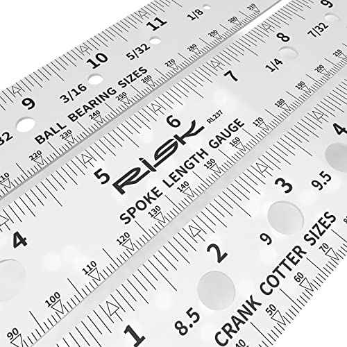 Bike Spoke Length, Ball Bearing, Crank Cotter and Nipple Size Ruler Gauge Tool for MTB Road Bicycle Measuring