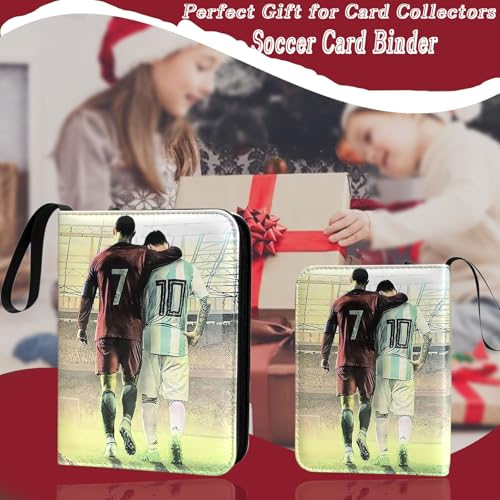 Soccer Card Binder - 900 Capacity 9-Pocket Album, Waterproof PU Leather, Black - Perfect for Collectors & Kids