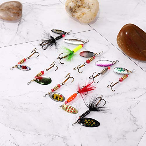 40 Pcs Metal Spinner Fishing Lures Set for Trout Bass Perch Salmon