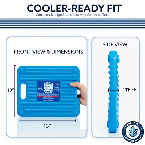 Reusable Cooler Shock Ice Packs for Cooler - Clear 3 Pack