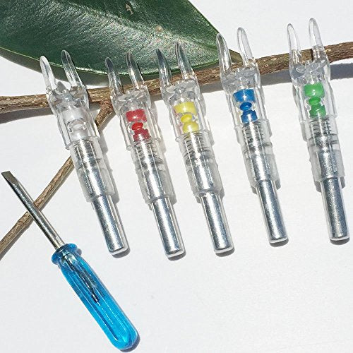 6PCS-S Lighted Nocks for Arrows with .244/6.2mm Inside Diameter Compound Bow Arrow Nock for Hunting Shooting