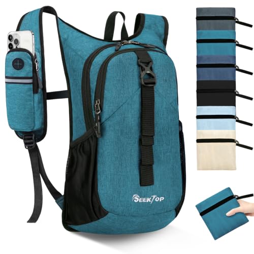 Seektop 15L Small Lightweight Hiking Backpack for Women Men - Teal Blue