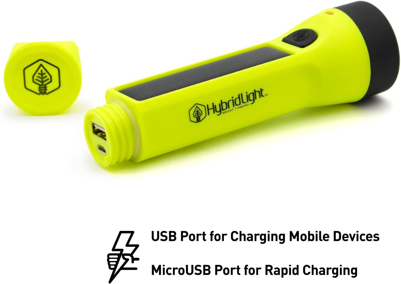 Journey 300 Solar LED Waterproof Flashlight with USB Phone Charger, Yellow