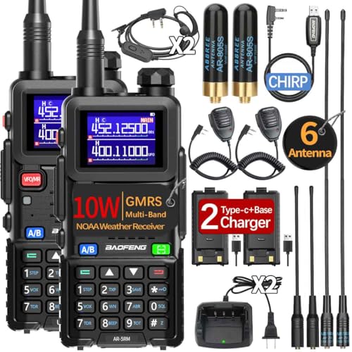 Baofeng UV-5R Handheld Ham Radio Two-Way Transceiver with Long Range, NOAA Weather Emergency Kit - Medium