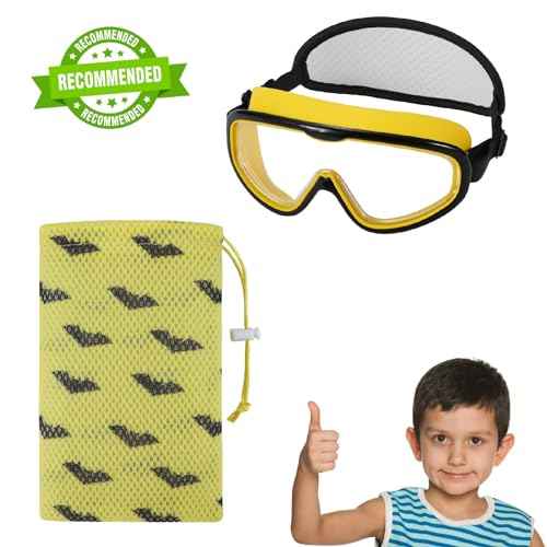 Kids Swim Goggles Age 3-8, Toddler Goggles No Hair Pull,Child Swimming Mask Fabric Strap (1PK Kids - Yellow)