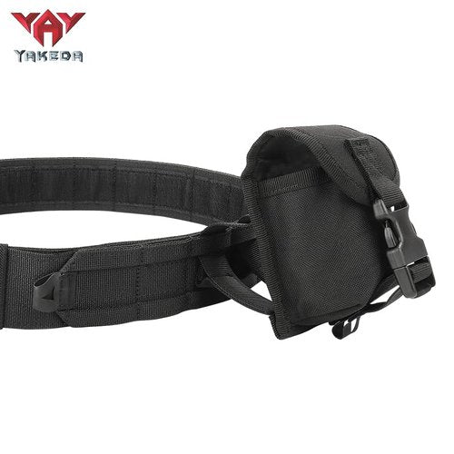 YAKEDA Tool Belt with Pouches: Quick Release Rigger 1.75 Inch Inner & Outer EDC Belt 8 pcs for Men(Black)