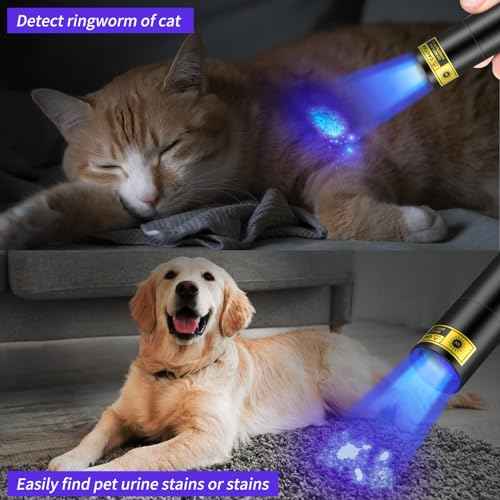 UV Flashlight Rechargeable 365nm Black Light for Pet Urine Detection, USB - C Portable Blacklight Mini Powerful Woods Lamp LED ultra violet Flashlights uv for Resin Curing, Leak Detection, Travel