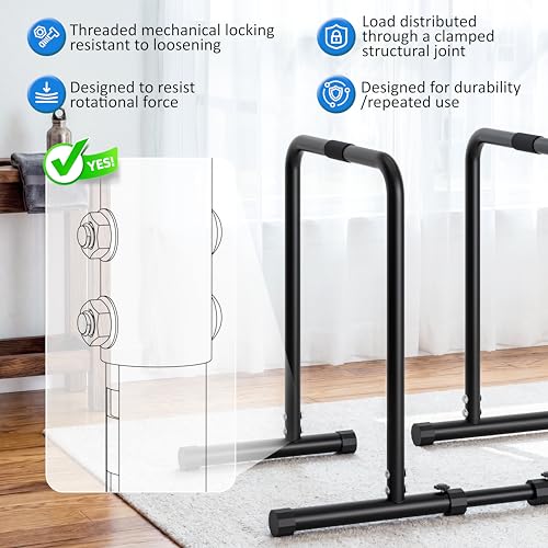 Adjustable Dip Bar Station for Strength Training - Heavy-Duty Multi-Function Fitness Equipment
