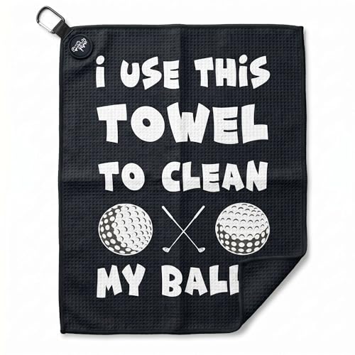 Magnetic Golf Towel with Waffle Weave Microfiber - Clean My Balls Variation