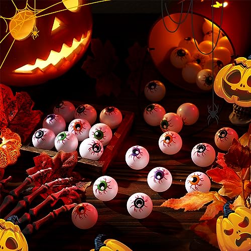 Halloween Plastic Eyeballs Fake Eyes Set - Spooky 1.3 Inch Colorful Ornaments