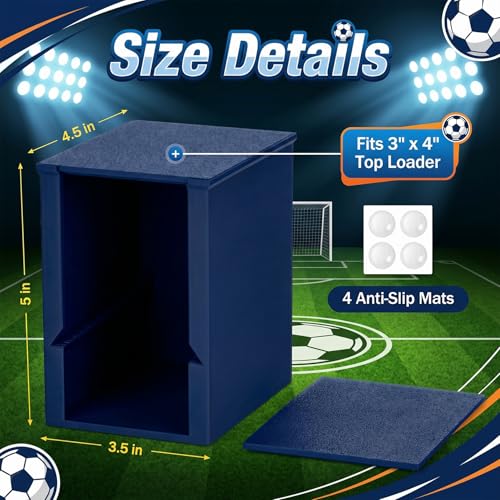 Navy Toploader Dispenser & Penny Sleeve Holder - Dual Compartment Card Storage