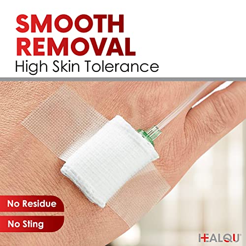 Healqu Transparent Medical Tape - 12 Rolls of 1" x 10yd Surgical Tape for Sensitive Skin