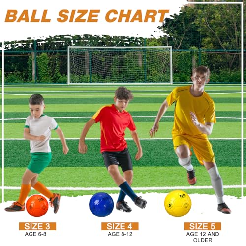 Bright Color Soccer Balls Set of 6 with Pump - Size 5 for Ages 13+ - Christmas Operation